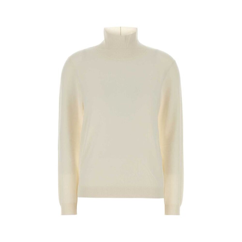 Weekend Max Mara Women Cream Stretch Silk Blend Kiku Sweater